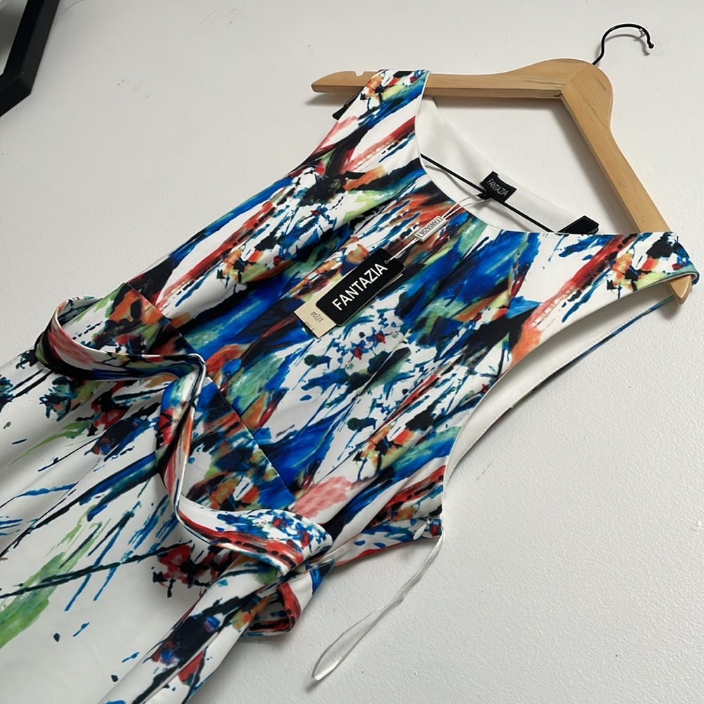 Fantasie Colorful Abstract Women's dress NWT NEW WOMANS LARGE - Picture 4 of 4